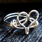 Silver Heart Ring Custom Size