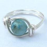 Turquoise Jasper Gemstone Ring in Silver