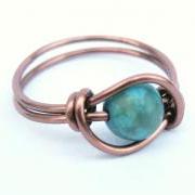 Turquoise Jasper Ring in Antiquw Copper